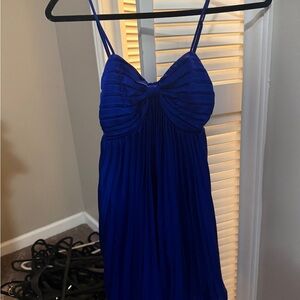 Petal & Pup Royal Blue Pleated Mini Dress